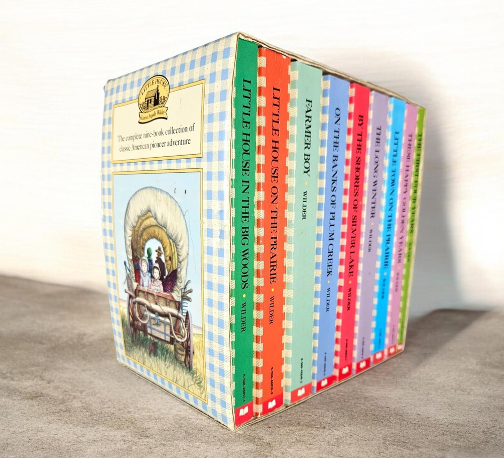 Little House on the Prairie Laura Ingalls Wilder 9-Book Gingham Box Set Vintage